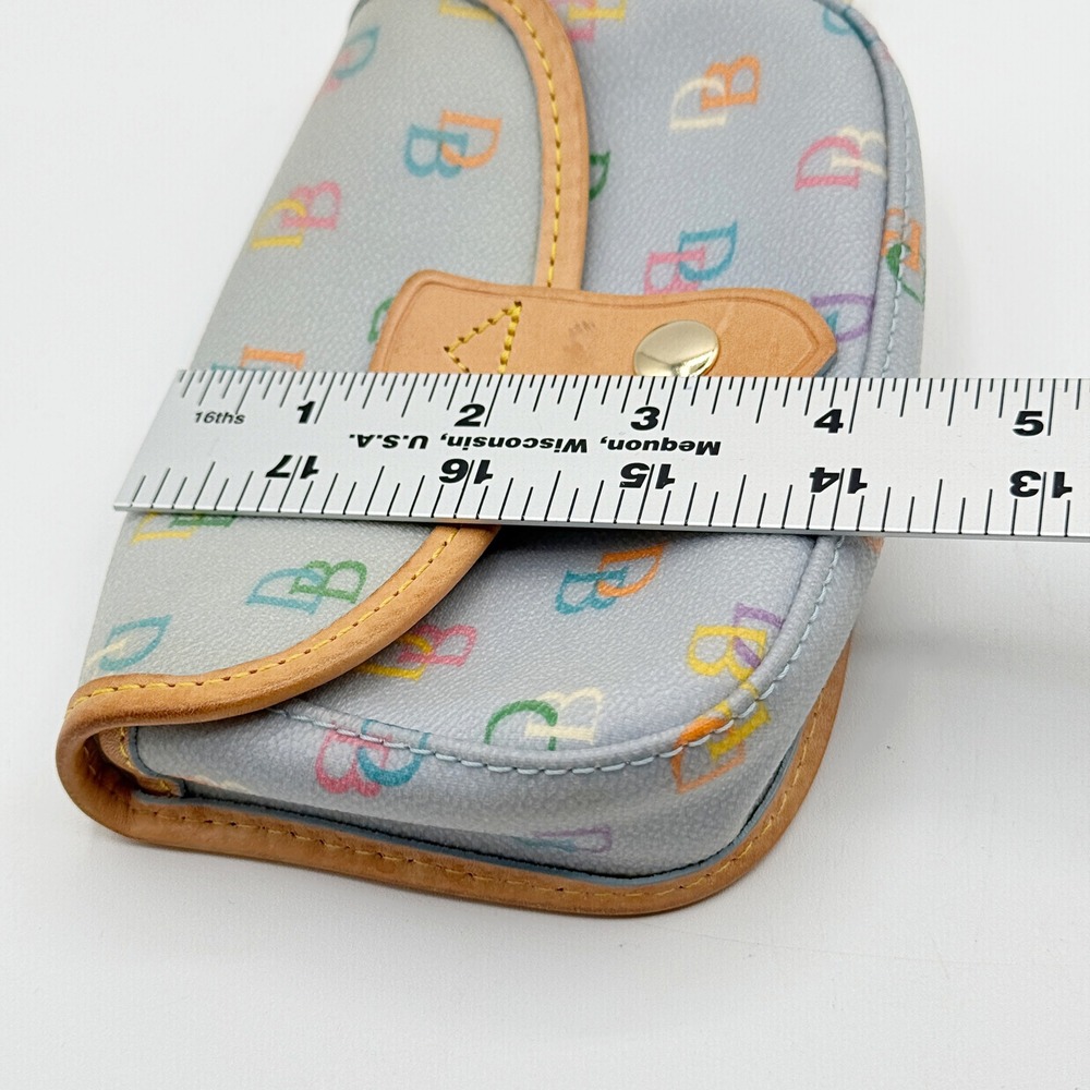 Dooney & Bourke Rainbow Monogram Blue Coated Canvas Wristlet Pouch - Picture 8 of 9